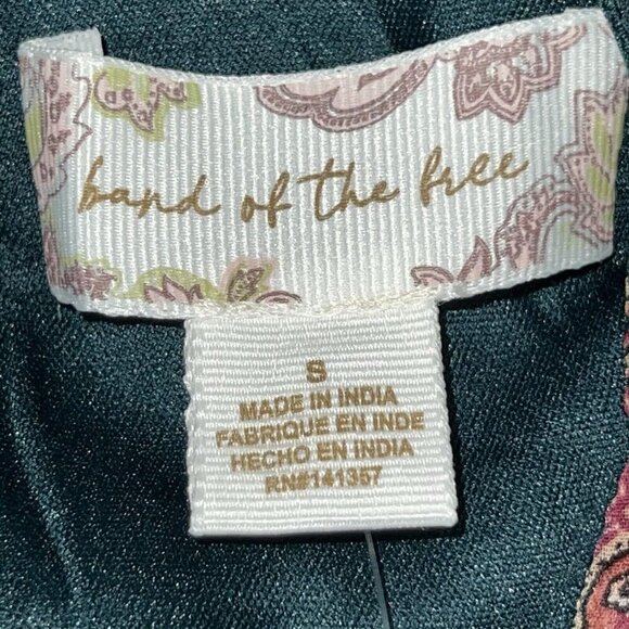 Band Of The Free Run The‎ World Pine Berry Paisley Empire Waist Midi Dress Small - Picture 7 of 12